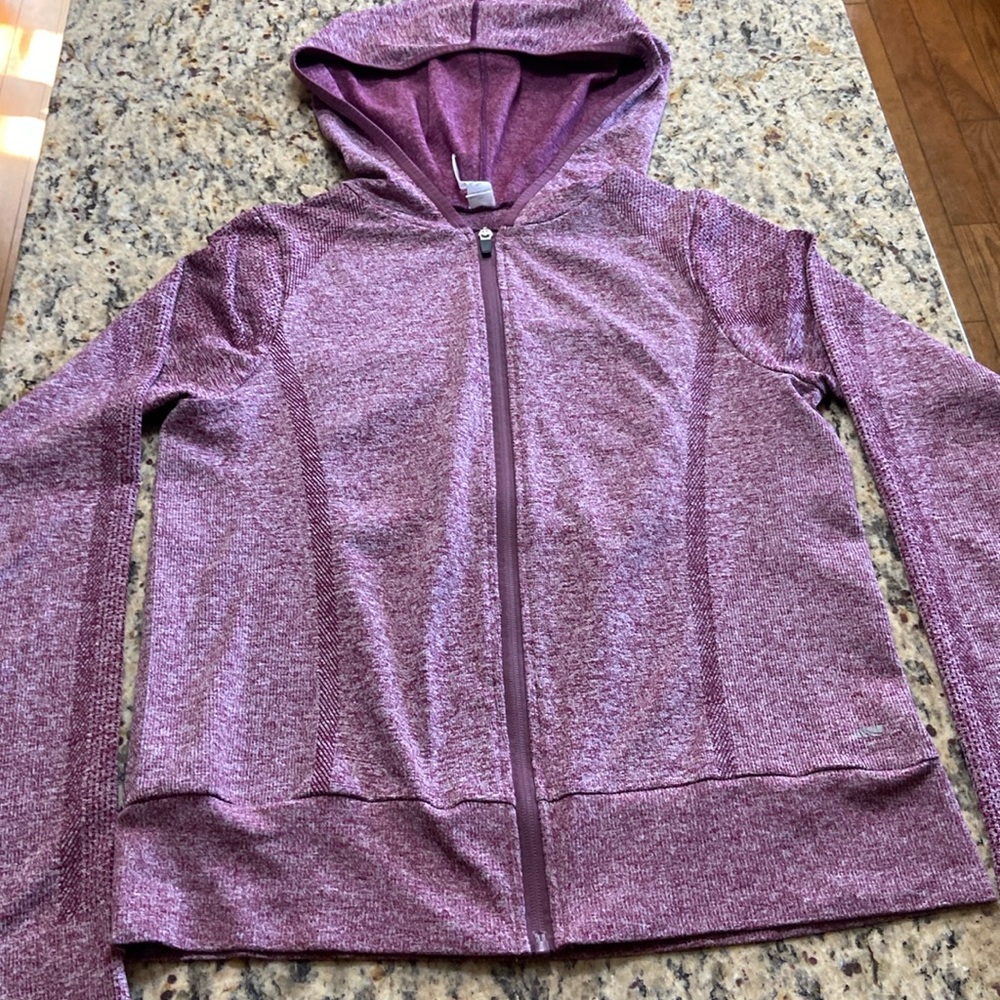 Marika Medley zip up jacket. Heather Burgundy. Size L NWT.